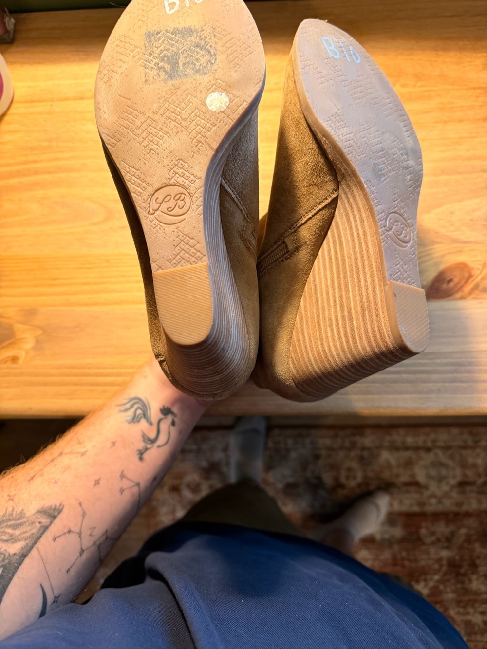 Lucky Brand Yakeena Tan Suede Wedge Booties - Picture 5 of 5
